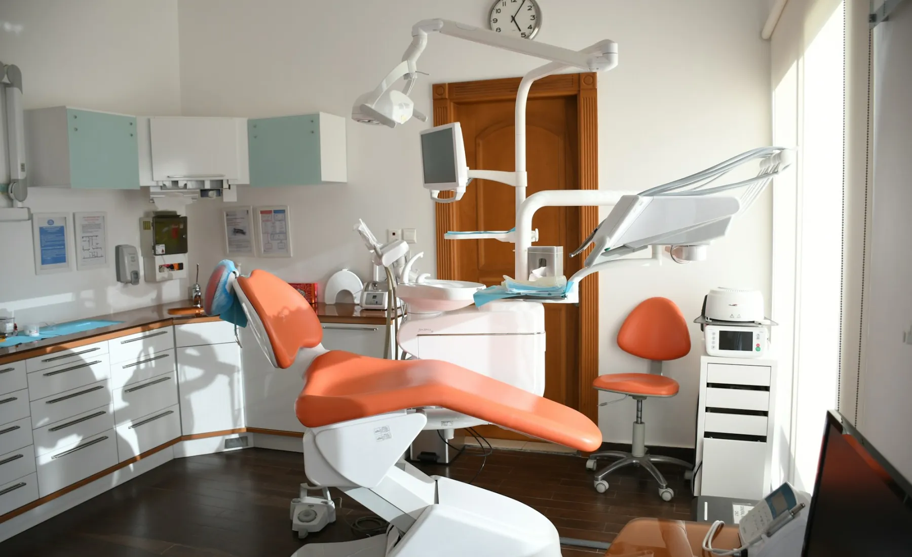 A bright dental treatment room